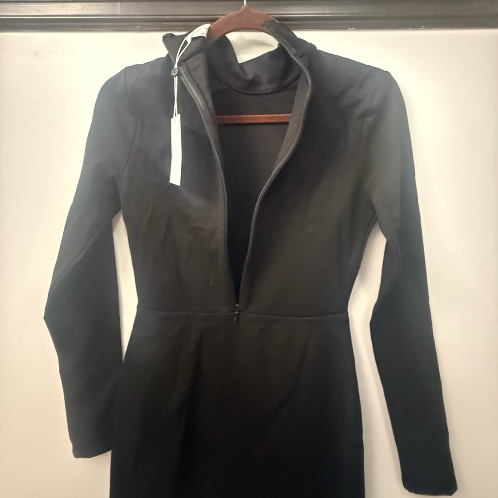 NWT LOVERS AND FRIENDS BEATRIX LONG SLEEVE MINI DRESS, SIZE SMALL, BLACK - Picture 8 of 11